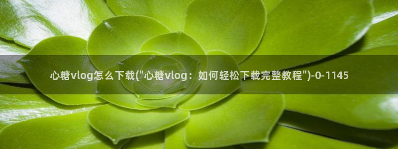 糖心vlog下载破解版：心糖vlog怎么下载(\